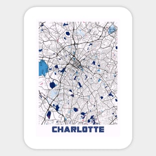 Charlotte - North Carolina MilkTea City Map Sticker